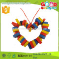 Creative Diy Toy Colorful Wooden Shape Bead Preschool Educational Wood Bead